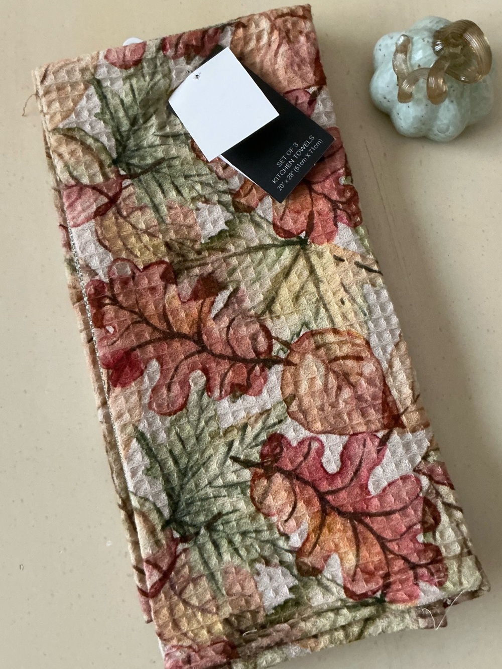 NWT Set/3 Autumn Leaves Design Kitchen Dish Towels 🍂